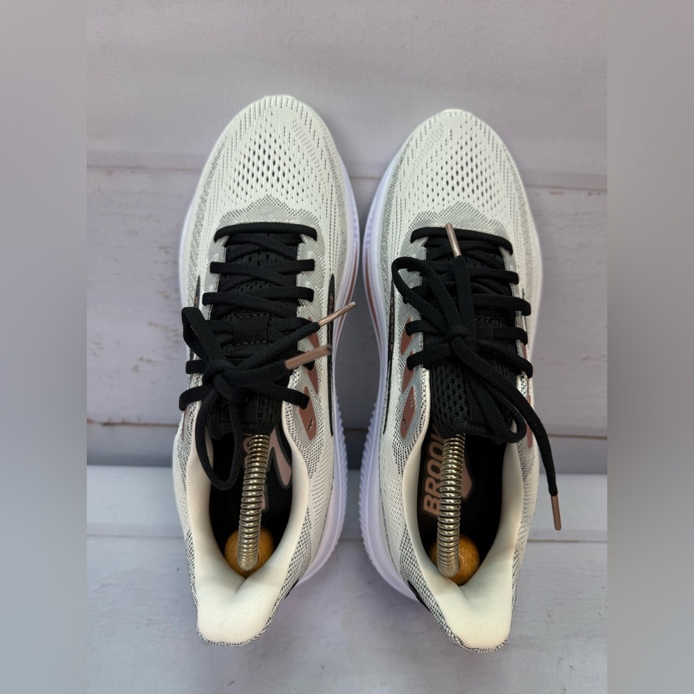 Brooks Ghost 17 Women’s 9.5 D Running Shoes White Black Rose Gold Cushioned NEW - Picture 13 of 14